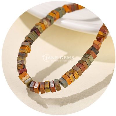 Großhandel Natürliche Jade Loose Beads Echte Weiß Opal Loose Beads Quadratische Scheitern Form Loose Beads Abstandsmessgeräte für DIY Schmuck