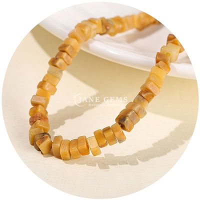 Großhandel Natürliche Jade Loose Beads Echte Weiß Opal Loose Beads Quadratische Scheitern Form Loose Beads Abstandsmessgeräte für DIY Schmuck