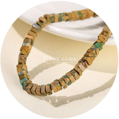 Großhandel Natürliche Jade Loose Beads Echte Weiß Opal Loose Beads Quadratische Scheitern Form Loose Beads Abstandsmessgeräte für DIY Schmuck