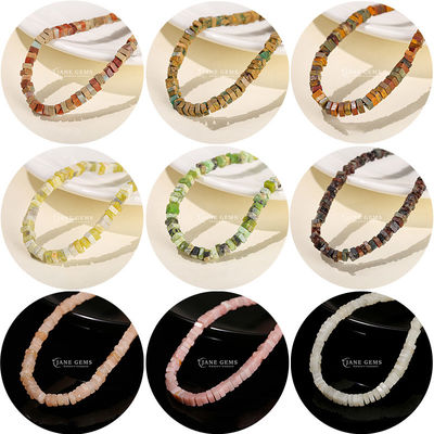 Großhandel Natürliche Jade Loose Beads Echte Weiß Opal Loose Beads Quadratische Scheitern Form Loose Beads Abstandsmessgeräte für DIY Schmuck