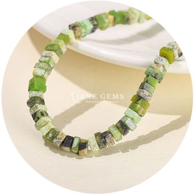 Großhandel Natürliche Jade Loose Beads Echte Weiß Opal Loose Beads Quadratische Scheitern Form Loose Beads Abstandsmessgeräte für DIY Schmuck