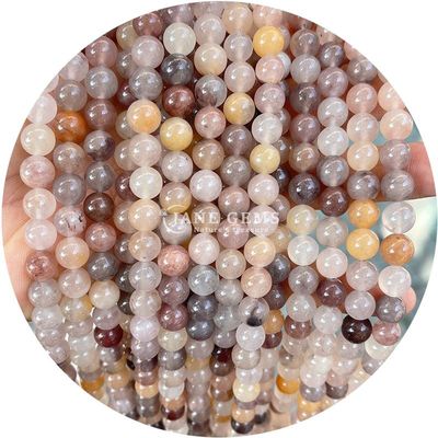 Großhandel Naturstein Jaspis Rundlocker Perlen 8mm Labradorit Locker Perlen Rose Quarz Rund Perlen Abstand für Schmuck