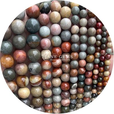 Großhandel Naturstein Jaspis Rundlocker Perlen 8mm Labradorit Locker Perlen Rose Quarz Rund Perlen Abstand für Schmuck