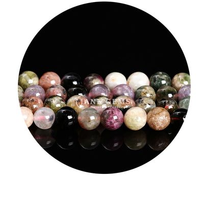 Großhandel Naturstein Runde Lockerperlen 8mm Rosa Zebra Jaspische Lockerperlen Tourmalin Runde Perlen Abstandsmesser für Schmuck