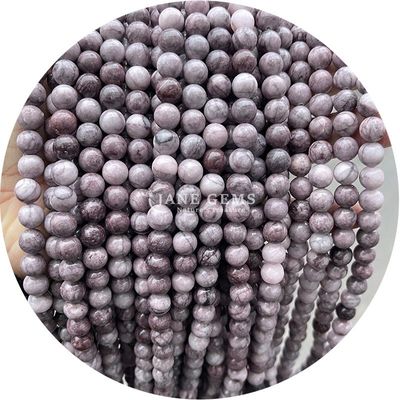Großhandel Naturstein Runde Lockerperlen 8mm Rosa Zebra Jaspische Lockerperlen Tourmalin Runde Perlen Abstandsmesser für Schmuck