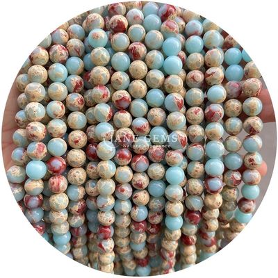 Großhandel Naturstein Runde Lockerperlen 8mm Rosa Zebra Jaspische Lockerperlen Tourmalin Runde Perlen Abstandsmesser für Schmuck