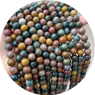Großhandel Natürlicher Edelstein Runde Locker Perlen 8mm Hematit Locker Perlen Lava Stein Runde Achat Perlen Abstandsmessgeräte für Schmuck M