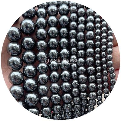Großhandel Natürlicher Edelstein Runde Locker Perlen 8mm Hematit Locker Perlen Lava Stein Runde Achat Perlen Abstandsmessgeräte für Schmuck M