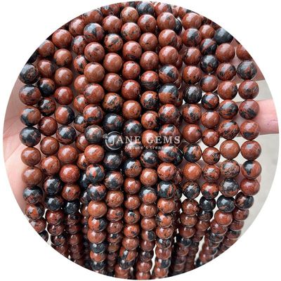 Großhandel Natürlicher Edelstein Runde Locker Perlen 8mm Hematit Locker Perlen Lava Stein Runde Achat Perlen Abstandsmessgeräte für Schmuck M