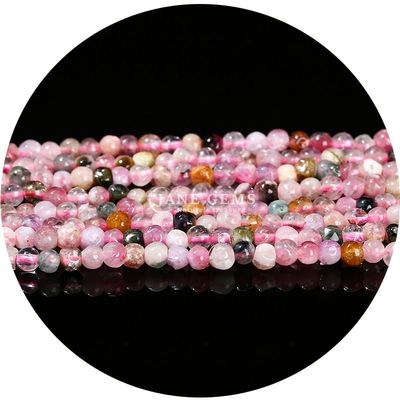 Großhandel Natürliche Edelsteine Loose Beads 8mm Rhodolite Loose Beads Runde Vielfarbige Tourmalin-Perlen Abstandshalter für Schmuck