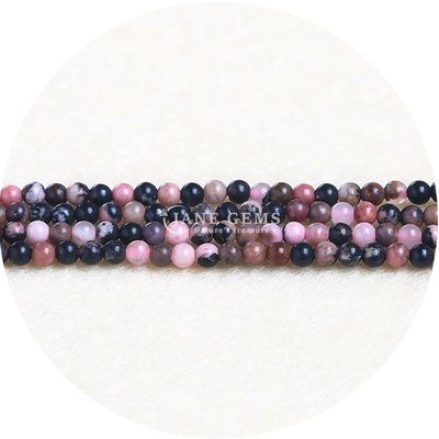 Großhandel Natürliche Edelsteine Loose Beads 8mm Rhodolite Loose Beads Runde Vielfarbige Tourmalin-Perlen Abstandshalter für Schmuck