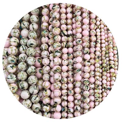 Großhandel Natürliche Edelsteine Runde Lockerperlen 8mm Vielfarbige gestreifte Achat Lockerperlen Runde Perlen Abstandsmessgeräte für Schmuck
