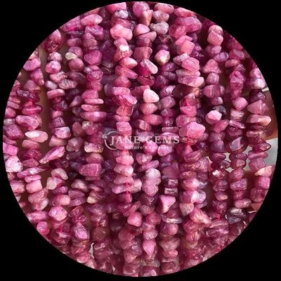 Rosa Turmalin Edelstein Perle Naturkristall Unregelmäßige Form Splitter Kies Stein Locker Perlenstränge für Armbänder