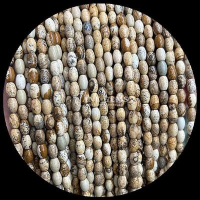 Indische Agate Grüner Punkt Zitrone Jade Edelstein Perle Natürliche Kristall Reis Form Stein Locker Perlen Stränge Für Armbänder
