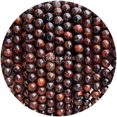 Großhandel Naturstein Runde Lockerperlen 8mm Tiger Auge Locker Perlen Rose Rot Tiger Auge Runde Perlen Abstand für Schmuck