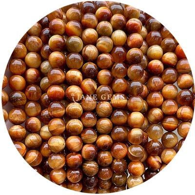 Großhandel Naturstein Runde Lockerperlen 8mm Tiger Auge Locker Perlen Rose Rot Tiger Auge Runde Perlen Abstand für Schmuck