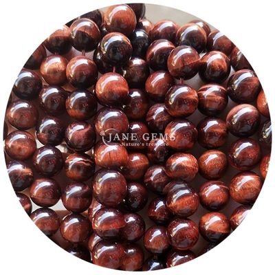 Großhandel Naturstein Runde Lockerperlen 8mm Tiger Auge Locker Perlen Rose Rot Tiger Auge Runde Perlen Abstand für Schmuck