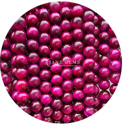 Großhandel Naturstein Runde Lockerperlen 8mm Tiger Auge Locker Perlen Rose Rot Tiger Auge Runde Perlen Abstand für Schmuck