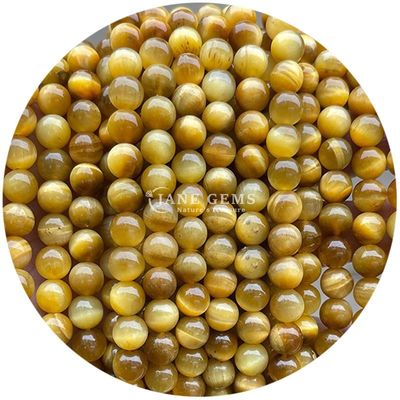 Großhandel Naturstein Runde Lockerperlen 8mm Tiger Auge Locker Perlen Rose Rot Tiger Auge Runde Perlen Abstand für Schmuck
