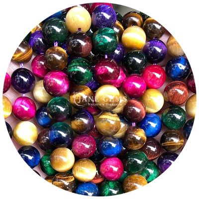 Großhandel Naturstein Runde Lockerperlen 8mm Tiger Auge Locker Perlen Rose Rot Tiger Auge Runde Perlen Abstand für Schmuck