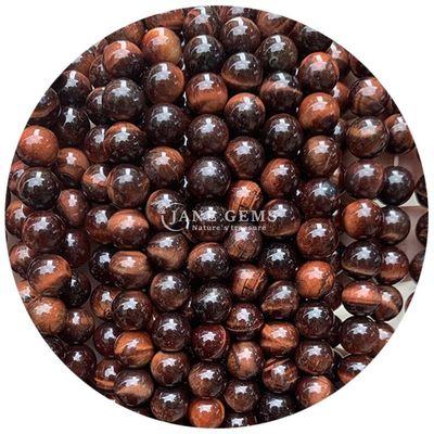 Großhandel Naturstein Runde Lockerperlen 8mm Tiger Auge Locker Perlen Rose Rot Tiger Auge Runde Perlen Abstand für Schmuck