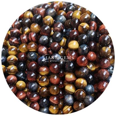 Großhandel Naturstein Runde Lockerperlen 8mm Tiger Auge Locker Perlen Rose Rot Tiger Auge Runde Perlen Abstand für Schmuck