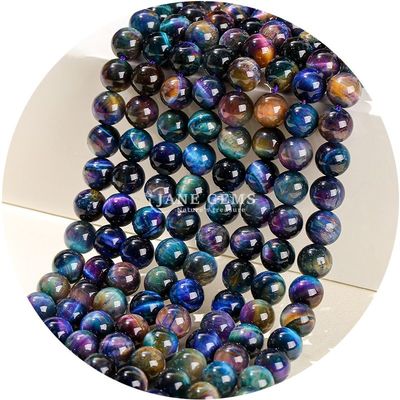 Großhandel Naturstein Runde Lockerperlen 8mm Tiger Auge Locker Perlen Rose Rot Tiger Auge Runde Perlen Abstand für Schmuck