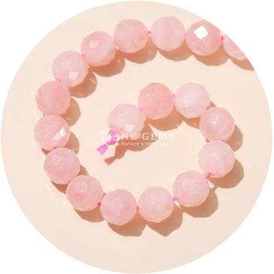 Großhandel Authentische Naturgemäste Loose Beads Faceted Crystal Loose Beads Rose Quarz Stein Beads für Handwerk