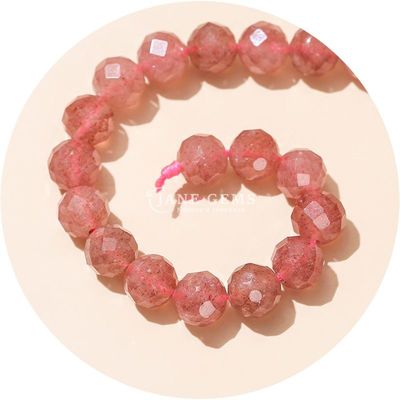 Großhandel Authentische Naturgemäste Loose Beads Faceted Crystal Loose Beads Rose Quarz Stein Beads für Handwerk