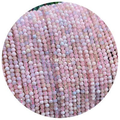 Großhandel Halbpreisgestein Faceted Beads Faceted Loose Stone Bead Accessoires Rose Quarz Bead Spacer für Schmuck