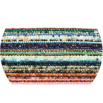 Großhandel Mehrfarbiger Quarz Halbpreisstein Edelstein Faceted Beads Zubehör Schal Perle Abstand für Schmuckherstellung