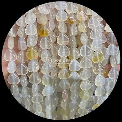 Weisse Jade Gold Sandstein Edelstein Perle Naturkristall Herzform Stein Loose Perle Stränge Für Armbänder