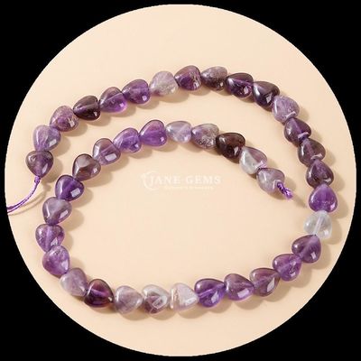 Aquamarin Amethyst Edelstein Perle Naturkristall Herzform Stein Locker Perlenstränge für Armbänder