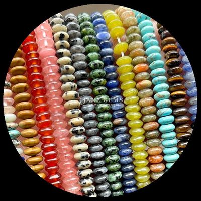 Zitrone Jade Amazonit Edelstein Perle Naturkristall UFO Form Stein Locker Perlenstränge für Armbänder