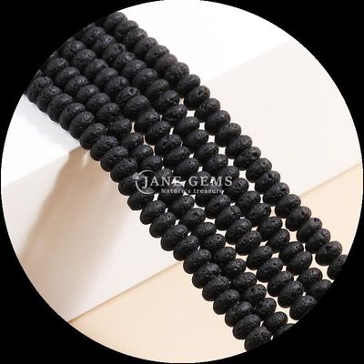 Lucky Jade Lava Stein Edelstein Perle Naturkristall Abacus Form Stein Loose Perle Stränge für Armbänder