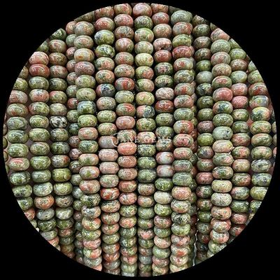 Lucky Jade Lava Stein Edelstein Perle Naturkristall Abacus Form Stein Loose Perle Stränge für Armbänder