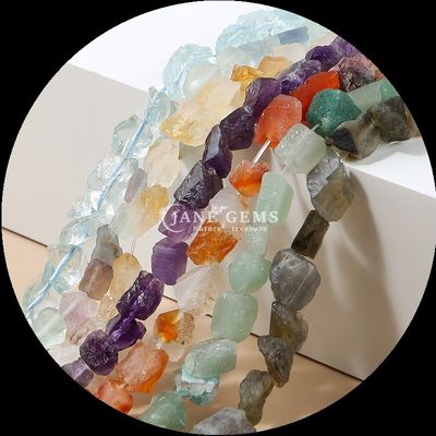 Fluorit Amazonit Edelstein Perlen Naturkristall Roh Rohstein Locker Perlen Stränge für Armbänder