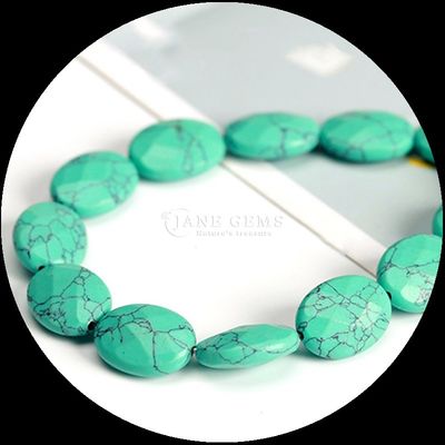 Faceted Oval Form Gem Bead Naturkristall Opalit Blau Punkt Stein Loose Bead Strands für Armbänder