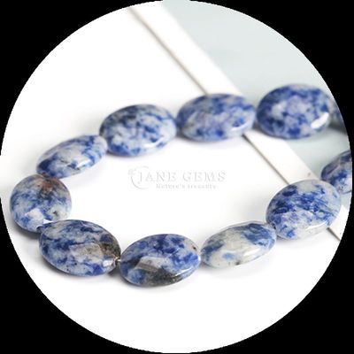 Faceted Oval Form Gem Bead Naturkristall Opalit Blau Punkt Stein Loose Bead Strands für Armbänder