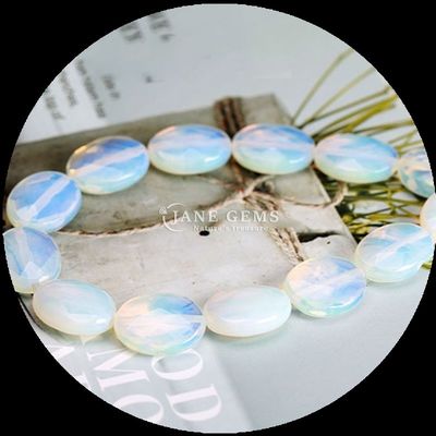 Faceted Oval Form Gem Bead Naturkristall Opalit Blau Punkt Stein Loose Bead Strands für Armbänder