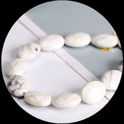 Faceted Oval Form Edelstein Perlen Naturkristall Howlite Schneeflocken Obsidian Stein Loose Perlen Stränge für Armbänder