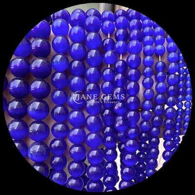Runde Form Edelsteinperlen Farbfarben Blau Grün Orange Farbe Katzen Auge Locker Perlenstränge für Armbänder