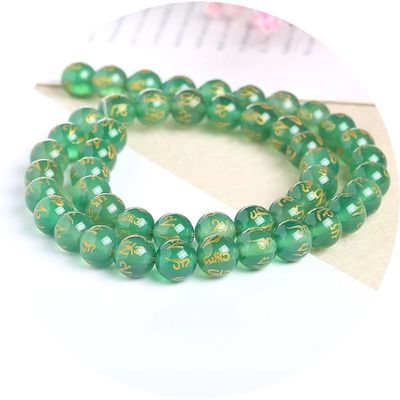 Sechs Zeichen Mantra Achat Loose Beads spiritueller Heilstein für DIY-Artikel