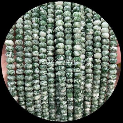 Indian Agate Grüner Punkt Natürlicher Edelstein Perlenstränge Natürlicher Edelstein Faceted Abacus Perlen für persönliche Geschenke