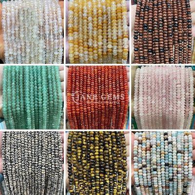 Labradorit Peridot Natürlicher Edelstein Perlenstränge Natürlicher Edelstein Faceted Abacus Perlen für persönliche Geschenke