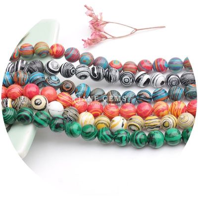 Malachit-Perlen Nachahmung Malachit-Stein-Perlen Runde Locker-Stein-Perlen für DIY-Schmuck