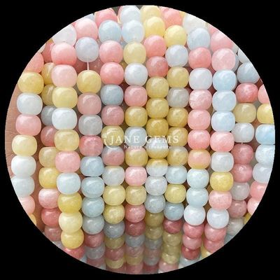 Edelsteine Perle Rose Quarz Eis Grün Jade Naturkristall Edelstein Apfelform Locker Perlenstränge für die Schmuckherstellung