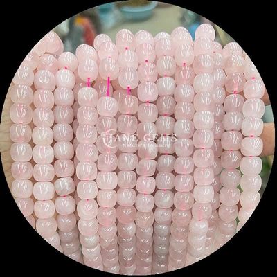 Edelsteine Perle Rose Quarz Eis Grün Jade Naturkristall Edelstein Apfelform Locker Perlenstränge für die Schmuckherstellung