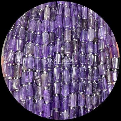 Edelsteine Perlen Naturkristall Erdbeere Quarz Edelstein Faceted Zylinderform Locker Perlenstränge für Schmuckherstellung
