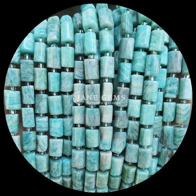 Edelsteine Perlen Naturkristall Aquamarin Prehnit Edelstein Faceted Zylinderform Locker Perlenstränge für die Schmuckherstellung